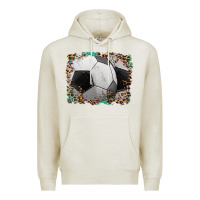 Oatmeal Heather sports soccer background Premium Hoodie - Artiststas