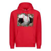 Red sports soccer background Premium Hoodie - Artiststas