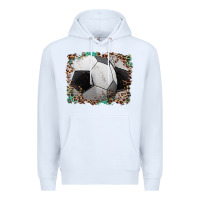 White sports soccer background Premium Hoodie - Artiststas