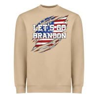 Mushroom Let's Go Brandon Ripped Cloth with American Flag Heavyweight Sweatshirt - Jasminsmagicworld