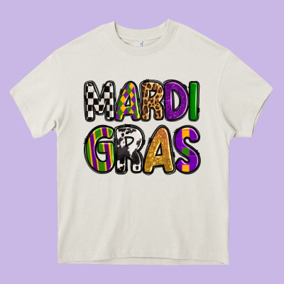 Mardi Gras Copy Heavy Core Tee Designed By Oliviacreatesart