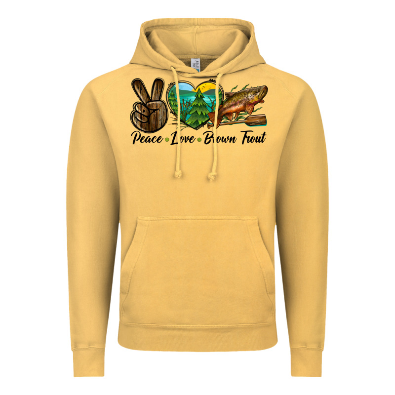 Peace Love Brown Trout Vintage Hoodie by LillyAllenDesigns | Teevron