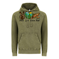 Vintage Olive Peace Love Brown Trout Vintage Hoodie - LillyAllenDesigns