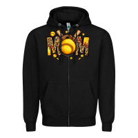Black softball mom Zipper Hoodie - Jasminsmagicworld