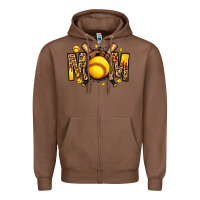 Chestnut softball mom Zipper Hoodie - Jasminsmagicworld