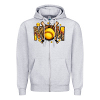 Heather Grey softball mom Zipper Hoodie - Jasminsmagicworld