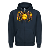 Navy softball mom Zipper Hoodie - Jasminsmagicworld