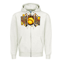 Oatmeal Heather softball mom Zipper Hoodie - Jasminsmagicworld