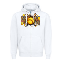 White softball mom Zipper Hoodie - Jasminsmagicworld
