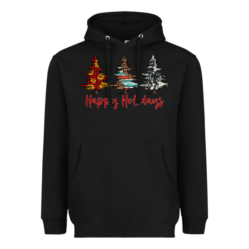 Happy Holidays Christmas Trees Heavyweight Hoodie by Jasminsmagicworld | Teevron