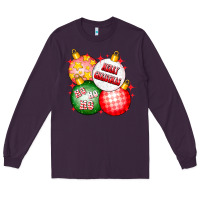 Plum merry christmas ball Long Sleeve Tee - CowhideDigitalArt