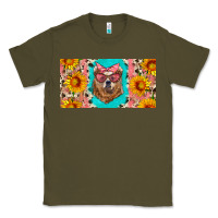 Army Green mama bear with sunflowers and glasses license plate Classic Tee - Artiststas