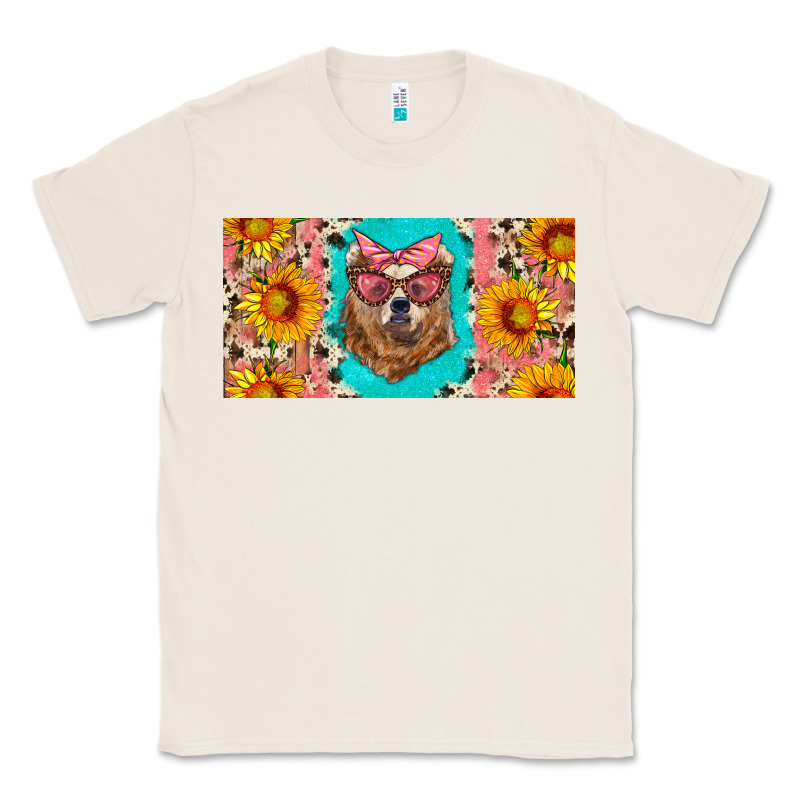 Mama Bear With Sunflowers And Glasses License Plate Classic Tee by Artiststas | Teevron