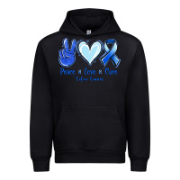 Black Peace Love Cure Colon Cancer Urban Hoodie - Jasminsmagicworld