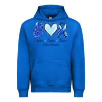 Cobalt Peace Love Cure Colon Cancer Urban Hoodie - Jasminsmagicworld