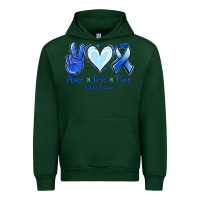 Forest Green Peace Love Cure Colon Cancer Urban Hoodie - Jasminsmagicworld