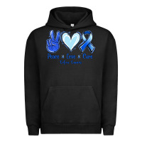 Pigment Black Peace Love Cure Colon Cancer Urban Hoodie - Jasminsmagicworld