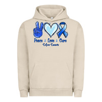 Pigment French Oak Peace Love Cure Colon Cancer Urban Hoodie - Jasminsmagicworld