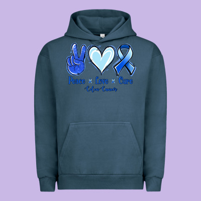 Peace Love Cure Colon Cancer Urban Hoodie Designed By Jasminsmagicworld