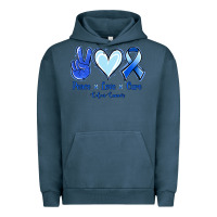 Pigment Midnight Navy Peace Love Cure Colon Cancer Urban Hoodie - Jasminsmagicworld