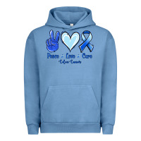 Pigment Pebble Blue Peace Love Cure Colon Cancer Urban Hoodie - Jasminsmagicworld