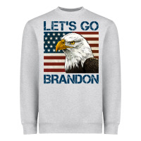Heather Grey american bald eagle let's go brandon Heavyweight Sweatshirt - Jasminsmagicworld