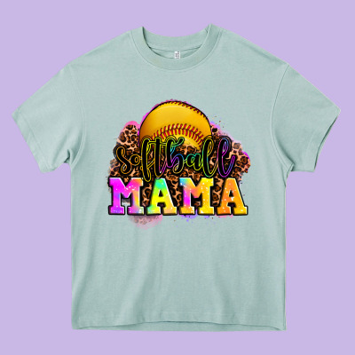 Softball Mama Heavy Core Tee Designed By Oliviacreatesart