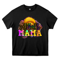 Black softball mama Heavy Core Tee - OliviaCreatesArt