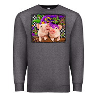Charcoal Heather mardi gras western leopard pigs Premium Sweatshirt - Jasminsmagicworld