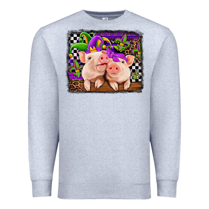 Mardi Gras Western Leopard Pigs Premium Sweatshirt by Jasminsmagicworld | Teevron