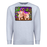 Heather Grey mardi gras western leopard pigs Premium Sweatshirt - Jasminsmagicworld