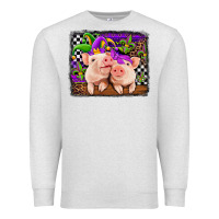 Oatmeal Heather mardi gras western leopard pigs Premium Sweatshirt - Jasminsmagicworld