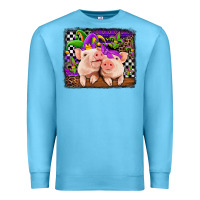 Ocean Blue mardi gras western leopard pigs Premium Sweatshirt - Jasminsmagicworld