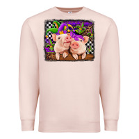 Pale Pink mardi gras western leopard pigs Premium Sweatshirt - Jasminsmagicworld