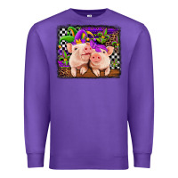 Purple mardi gras western leopard pigs Premium Sweatshirt - Jasminsmagicworld