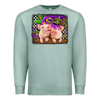 Seafoam mardi gras western leopard pigs Premium Sweatshirt - Jasminsmagicworld