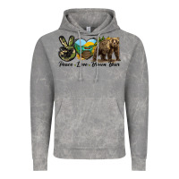 Cloud Rock Peace Love Brown Bear Vintage Hoodie - LillyAllenDesigns