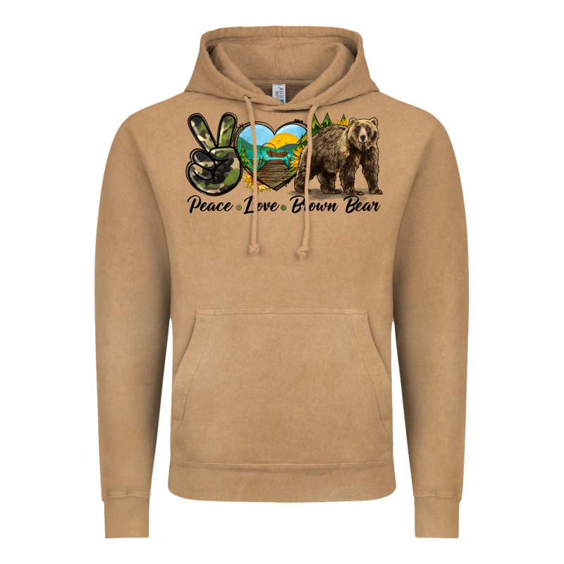 Peace Love Brown Bear Vintage Hoodie by LillyAllenDesigns | Teevron