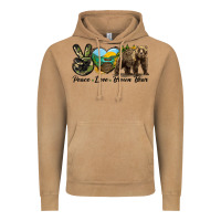 Vintage Camel Peace Love Brown Bear Vintage Hoodie - LillyAllenDesigns