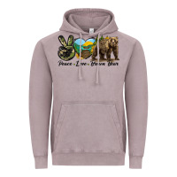 Vintage Zinc Peace Love Brown Bear Vintage Hoodie - LillyAllenDesigns