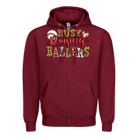 Burgundy busy raising ballers baseball Zipper Hoodie - Jasminsmagicworld