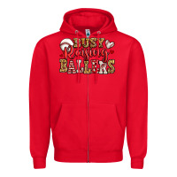 Red busy raising ballers baseball Zipper Hoodie - Jasminsmagicworld