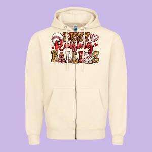 Busy Raising Ballers Baseball Zipper Hoodie Designed By Jasminsmagicworld