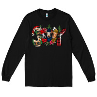 Black joy Christmas cows Long Sleeve Tee - CowhideDigitalArt