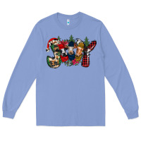 Colony Blue joy Christmas cows Long Sleeve Tee - CowhideDigitalArt