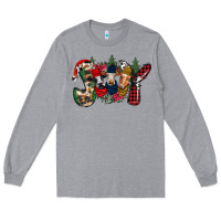 Heather Grey joy Christmas cows Long Sleeve Tee - CowhideDigitalArt
