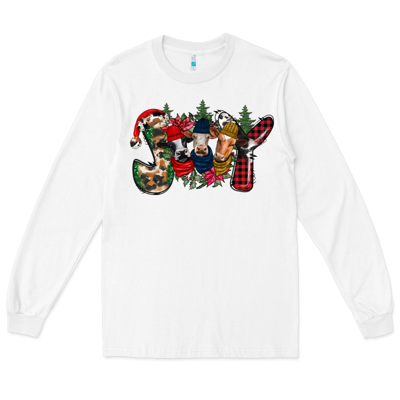 Joy Christmas Cows Long Sleeve Tee by CowhideDigitalArt | Teevron