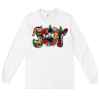 White joy Christmas cows Long Sleeve Tee - CowhideDigitalArt