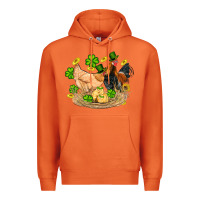 Carrot st patricks day farm chicken rooster chick  shamrock gold Premium Hoodie - Artiststas
