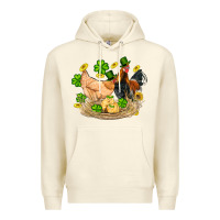 Sandshell st patricks day farm chicken rooster chick  shamrock gold Premium Hoodie - Artiststas